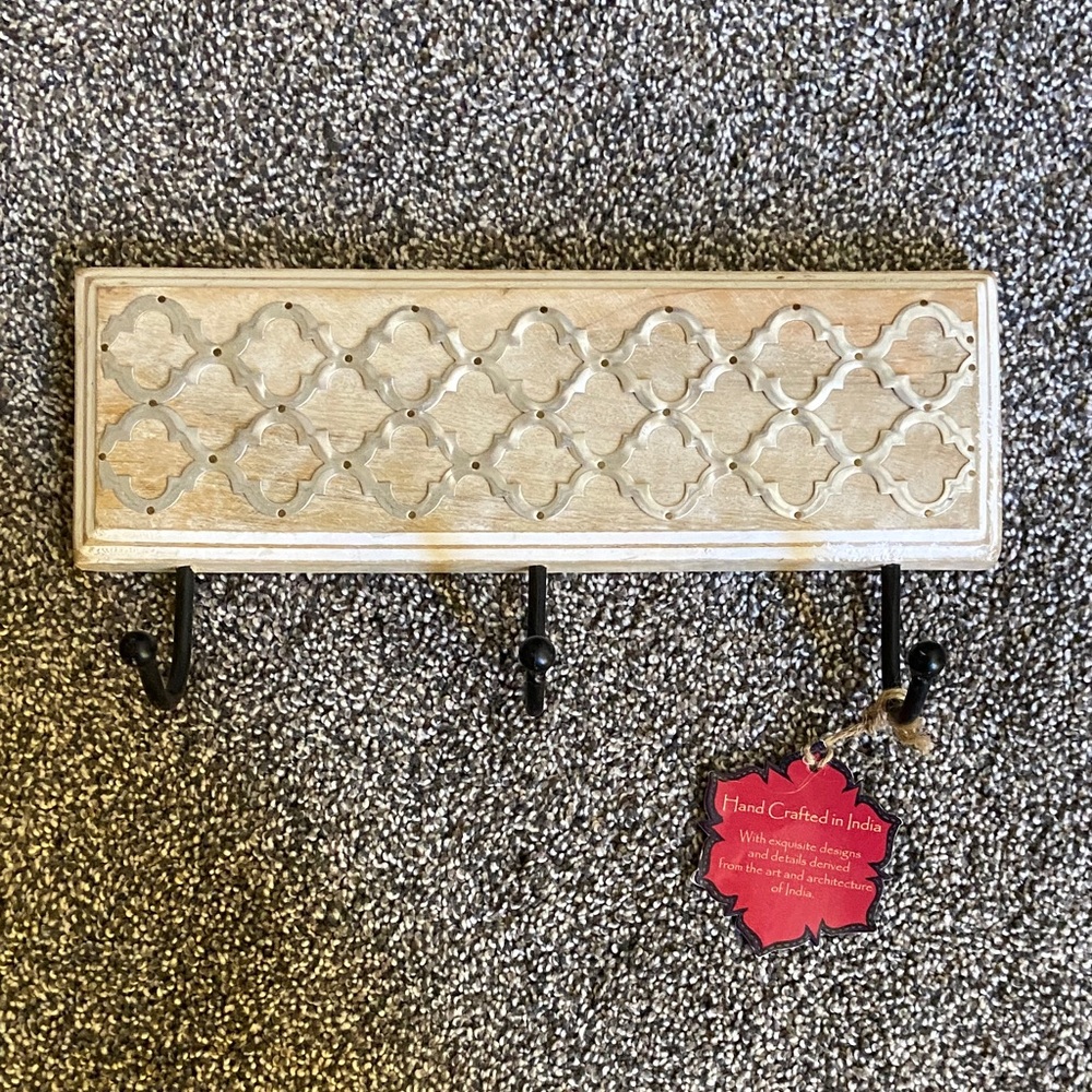 Handcrafted Wooden Wall Hook Rack